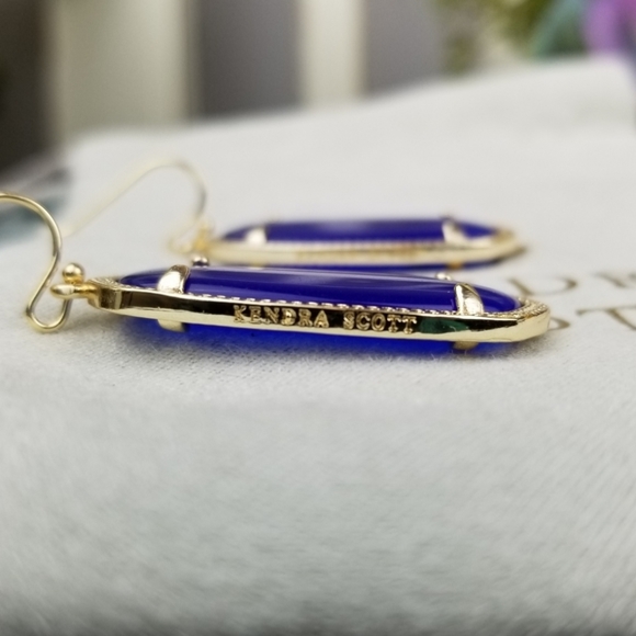 Kendra Scott, Cobalt Blue, Cat's Eye, Elle, Earrings - Picture 3 of 5